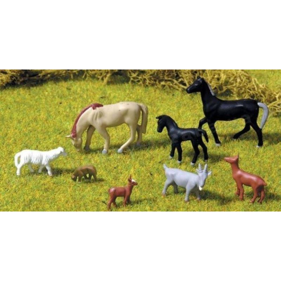 Figurki zwierzęta na farmie 8 sztuk H0 PIKO 55732